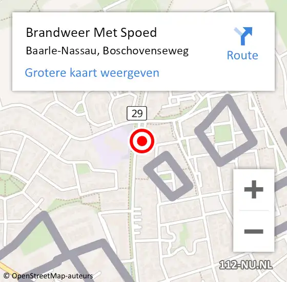 Locatie op kaart van de 112 melding: Brandweer Met Spoed Naar Baarle-Nassau, Boschovenseweg op 8 juni 2019 19:12