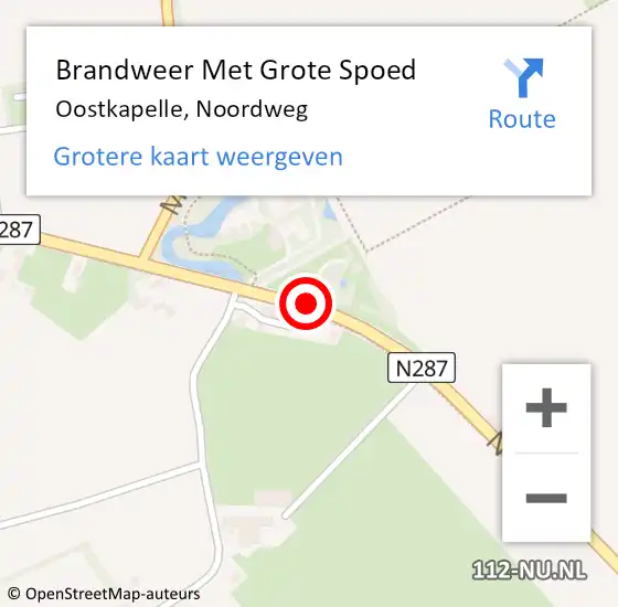 Locatie op kaart van de 112 melding: Brandweer Met Grote Spoed Naar Oostkapelle, Noordweg op 8 juni 2019 19:31