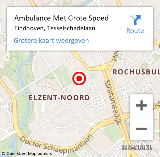 Locatie op kaart van de 112 melding: Ambulance Met Grote Spoed Naar Eindhoven, Tesselschadelaan op 8 juni 2019 20:08