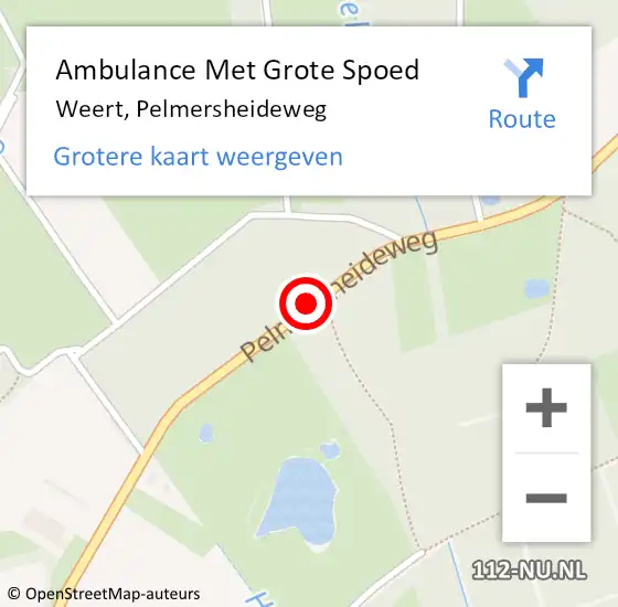 Locatie op kaart van de 112 melding: Ambulance Met Grote Spoed Naar Weert, Pelmersheideweg op 8 juni 2019 20:08