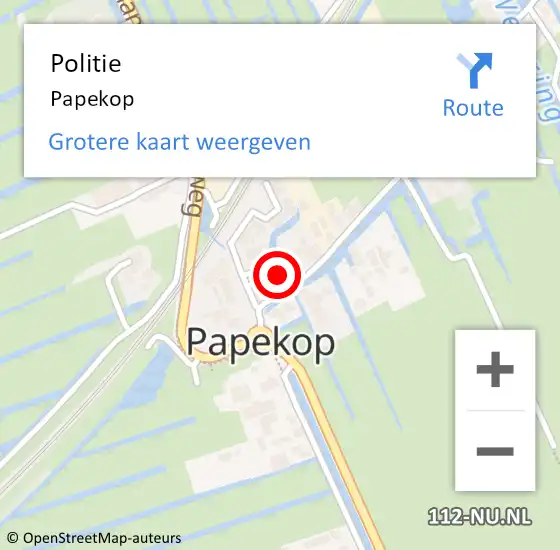 Locatie op kaart van de 112 melding: Politie Papekop op 8 juni 2019 20:24