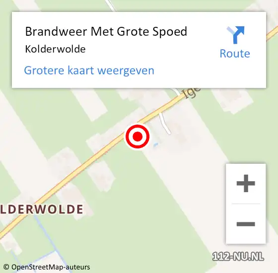 Locatie op kaart van de 112 melding: Brandweer Met Grote Spoed Naar Kolderwolde op 8 juni 2019 21:14