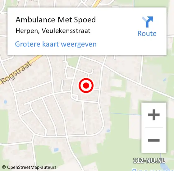 Locatie op kaart van de 112 melding: Ambulance Met Spoed Naar Herpen, Veulekensstraat op 8 juni 2019 22:07