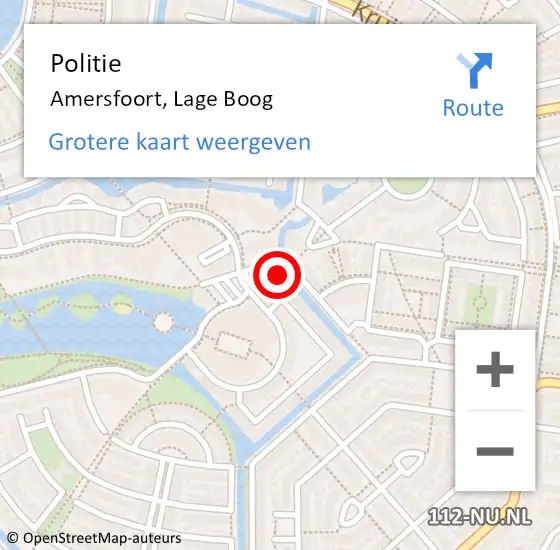 Locatie op kaart van de 112 melding: Politie Amersfoort, Lage Boog op 9 juni 2019 00:01
