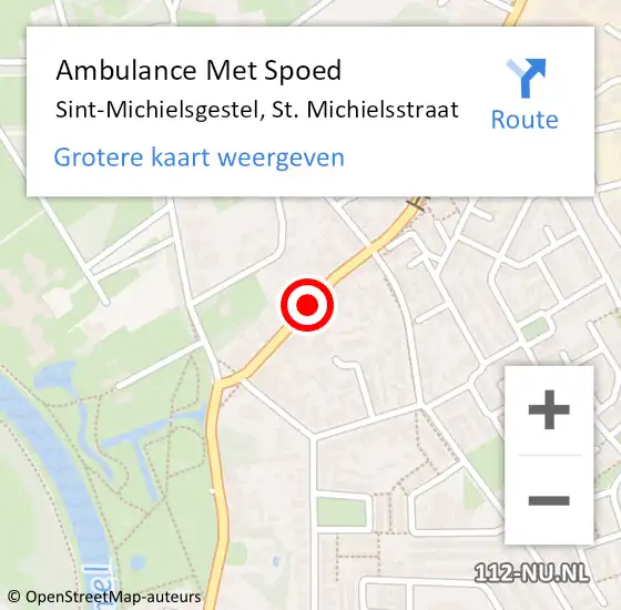 Locatie op kaart van de 112 melding: Ambulance Met Spoed Naar Sint-Michielsgestel, St. Michielsstraat op 9 juni 2019 01:27