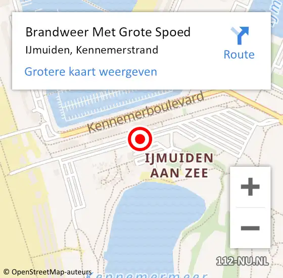 Locatie op kaart van de 112 melding: Brandweer Met Grote Spoed Naar IJmuiden, Kennemerstrand op 9 juni 2019 02:25