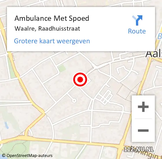 Locatie op kaart van de 112 melding: Ambulance Met Spoed Naar Waalre, Raadhuisstraat op 9 juni 2019 07:10