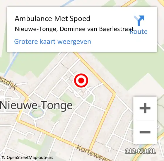 Locatie op kaart van de 112 melding: Ambulance Met Spoed Naar Nieuwe-Tonge, Dominee van Baerlestraat op 3 april 2014 18:52