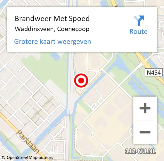 Locatie op kaart van de 112 melding: Brandweer Met Spoed Naar Waddinxveen, Coenecoop op 3 april 2014 18:52