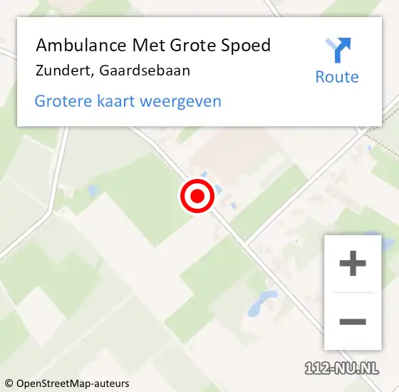 Locatie op kaart van de 112 melding: Ambulance Met Grote Spoed Naar Zundert, Gaardsebaan op 9 juni 2019 12:16