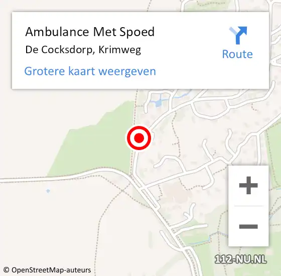 Locatie op kaart van de 112 melding: Ambulance Met Spoed Naar De Cocksdorp, Krimweg op 9 juni 2019 12:30