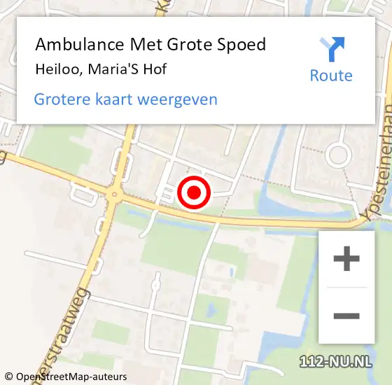 Locatie op kaart van de 112 melding: Ambulance Met Grote Spoed Naar Heiloo, Maria'S Hof op 9 juni 2019 12:36