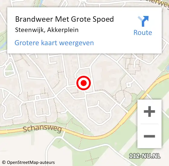 Locatie op kaart van de 112 melding: Brandweer Met Grote Spoed Naar Steenwijk, Akkerplein op 9 juni 2019 13:25