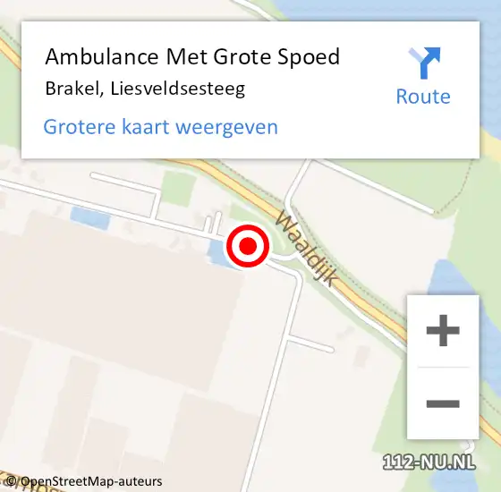 Locatie op kaart van de 112 melding: Ambulance Met Grote Spoed Naar Brakel, Liesveldsesteeg op 9 juni 2019 15:38