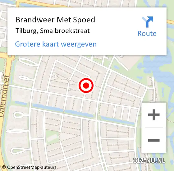 Locatie op kaart van de 112 melding: Brandweer Met Spoed Naar Tilburg, Smalbroekstraat op 9 juni 2019 15:42