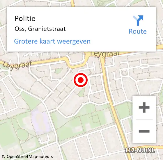 Locatie op kaart van de 112 melding: Politie Oss, Granietstraat op 9 juni 2019 16:47