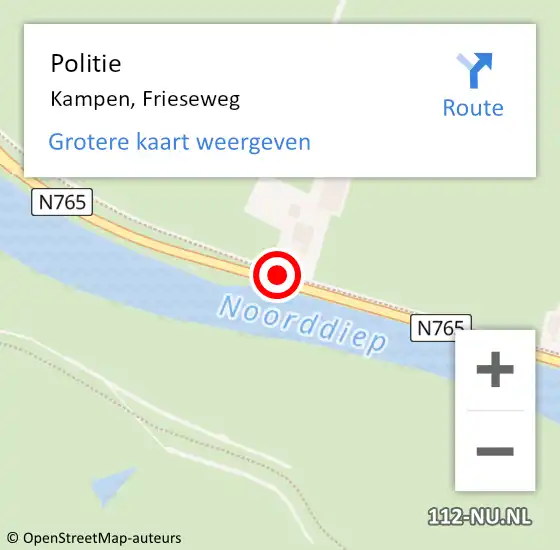 Locatie op kaart van de 112 melding: Politie Kampen, Frieseweg op 9 juni 2019 17:01