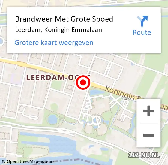 Locatie op kaart van de 112 melding: Brandweer Met Grote Spoed Naar Leerdam, Koningin Emmalaan op 9 juni 2019 17:24