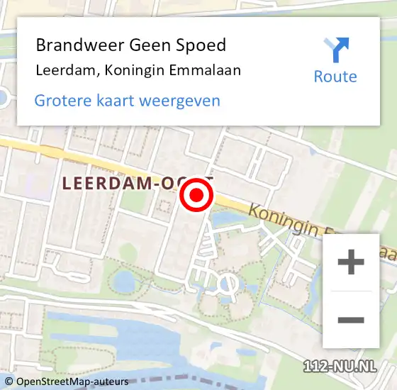 Locatie op kaart van de 112 melding: Brandweer Geen Spoed Naar Leerdam, Koningin Emmalaan op 9 juni 2019 17:26