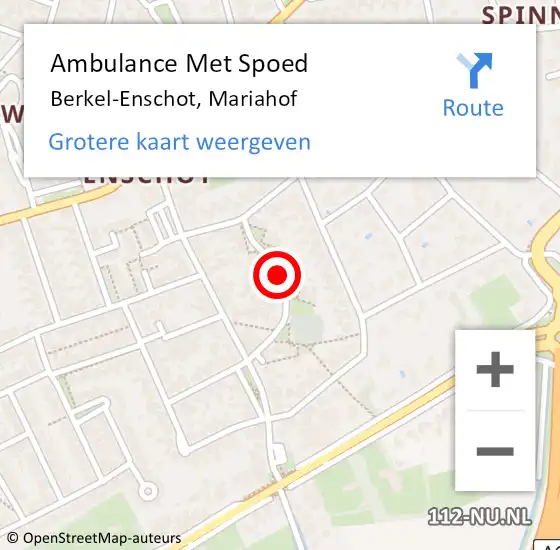 Locatie op kaart van de 112 melding: Ambulance Met Spoed Naar Berkel-Enschot, Mariahof op 9 juni 2019 18:11