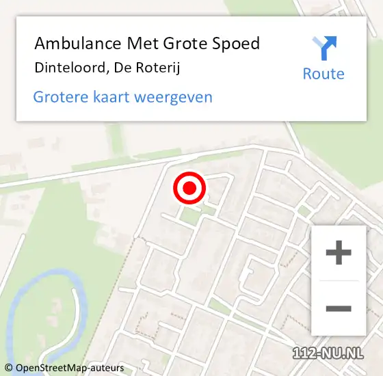 Locatie op kaart van de 112 melding: Ambulance Met Grote Spoed Naar Dinteloord, De Roterij op 9 juni 2019 18:18