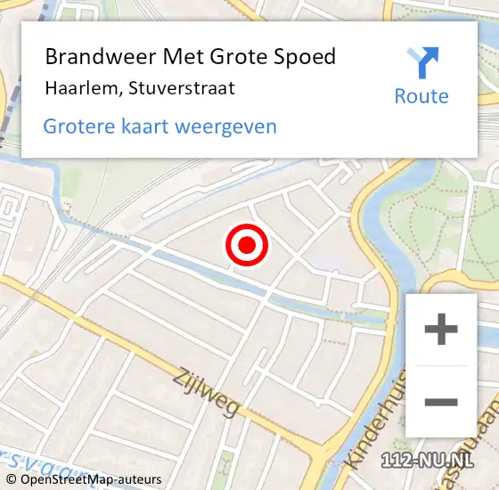 Locatie op kaart van de 112 melding: Brandweer Met Grote Spoed Naar Haarlem, Stuverstraat op 9 juni 2019 20:35