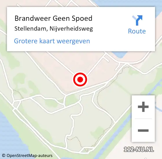 Locatie op kaart van de 112 melding: Brandweer Geen Spoed Naar Stellendam, Nijverheidsweg op 9 juni 2019 21:01