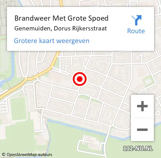 Locatie op kaart van de 112 melding: Brandweer Met Grote Spoed Naar Genemuiden, Dorus Rijkersstraat op 9 juni 2019 22:56