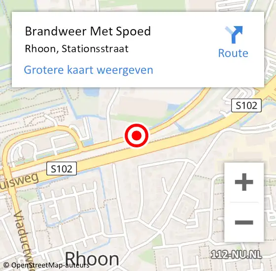 Locatie op kaart van de 112 melding: Brandweer Met Spoed Naar Rhoon, Stationsstraat op 9 juni 2019 23:43