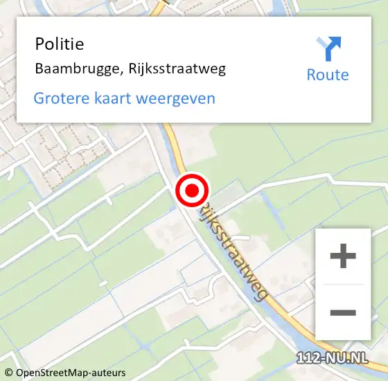 Locatie op kaart van de 112 melding: Politie Baambrugge, Rijksstraatweg op 10 juni 2019 00:14