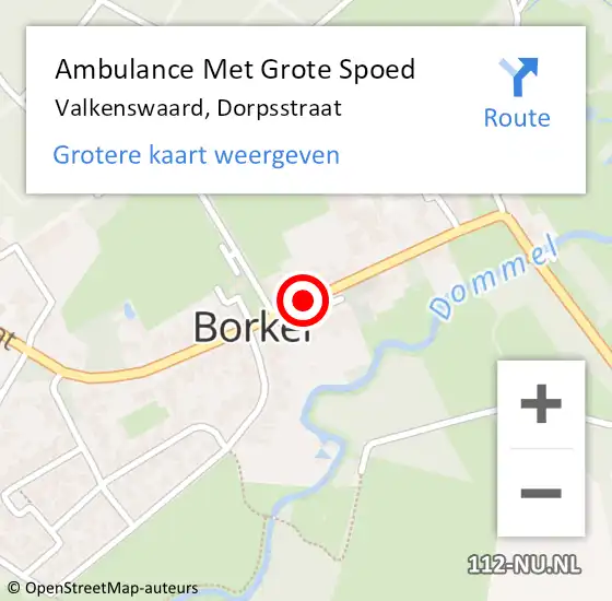 Locatie op kaart van de 112 melding: Ambulance Met Grote Spoed Naar Valkenswaard, Dorpsstraat op 10 juni 2019 02:28