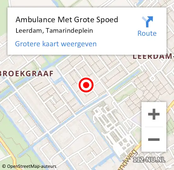 Locatie op kaart van de 112 melding: Ambulance Met Grote Spoed Naar Leerdam, Tamarindeplein op 10 juni 2019 04:53