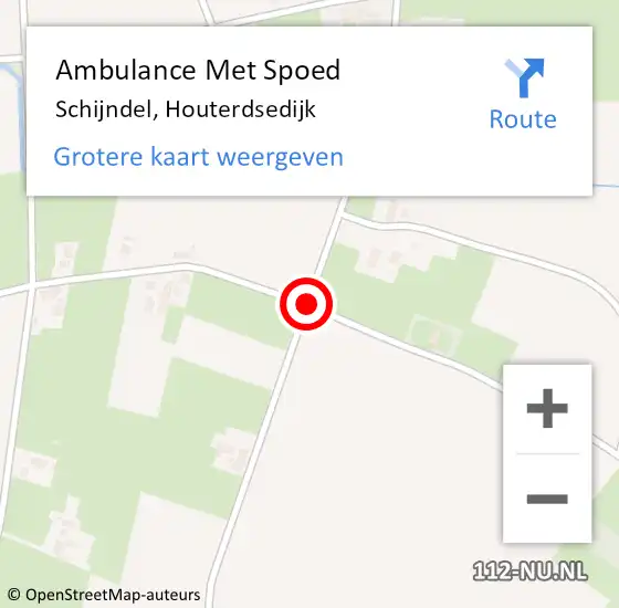 Locatie op kaart van de 112 melding: Ambulance Met Spoed Naar Schijndel, Houterdsedijk op 10 juni 2019 09:58