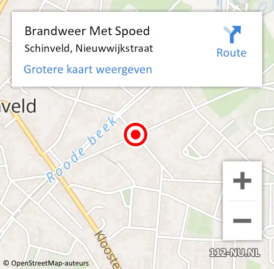Locatie op kaart van de 112 melding: Brandweer Met Spoed Naar Schinveld, Nieuwwijkstraat op 10 juni 2019 10:19
