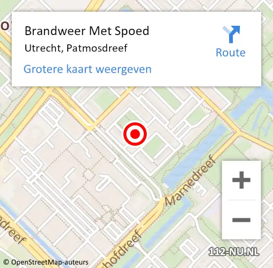 Locatie op kaart van de 112 melding: Brandweer Met Spoed Naar Utrecht, Patmosdreef op 10 juni 2019 10:44