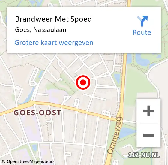 Locatie op kaart van de 112 melding: Brandweer Met Spoed Naar Goes, Nassaulaan op 10 juni 2019 10:52