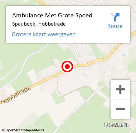 Locatie op kaart van de 112 melding: Ambulance Met Grote Spoed Naar Spaubeek, Hobbelrade op 3 april 2014 21:02