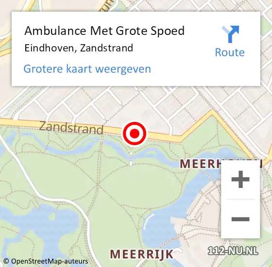 Locatie op kaart van de 112 melding: Ambulance Met Grote Spoed Naar Eindhoven, Zandstrand op 10 juni 2019 12:07