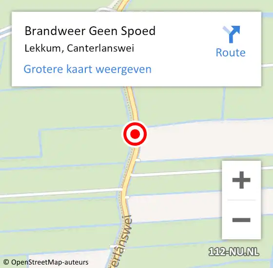 Locatie op kaart van de 112 melding: Brandweer Geen Spoed Naar Lekkum, Canterlanswei op 10 juni 2019 13:30
