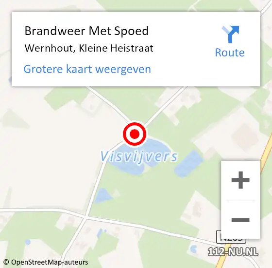 Locatie op kaart van de 112 melding: Brandweer Met Spoed Naar Wernhout, Kleine Heistraat op 10 juni 2019 13:32