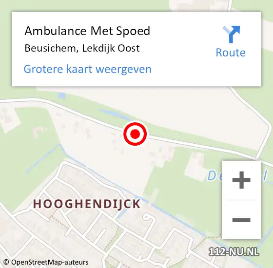 Locatie op kaart van de 112 melding: Ambulance Met Spoed Naar Beusichem, Lekdijk Oost op 10 juni 2019 15:11