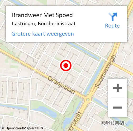 Locatie op kaart van de 112 melding: Brandweer Met Spoed Naar Castricum, Boccherinistraat op 10 juni 2019 15:13