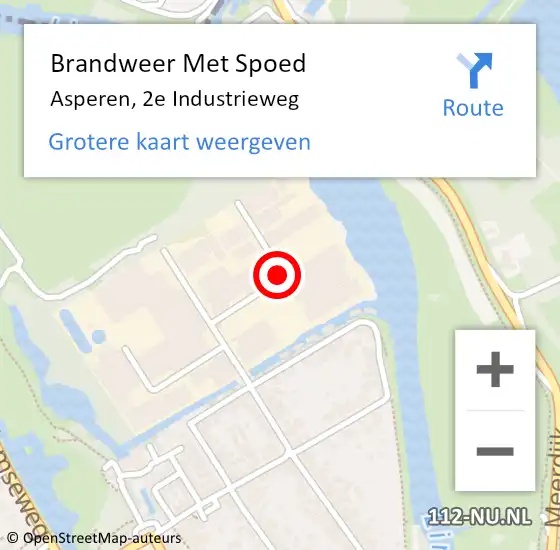 Locatie op kaart van de 112 melding: Brandweer Met Spoed Naar Asperen, 2e Industrieweg op 10 juni 2019 15:21
