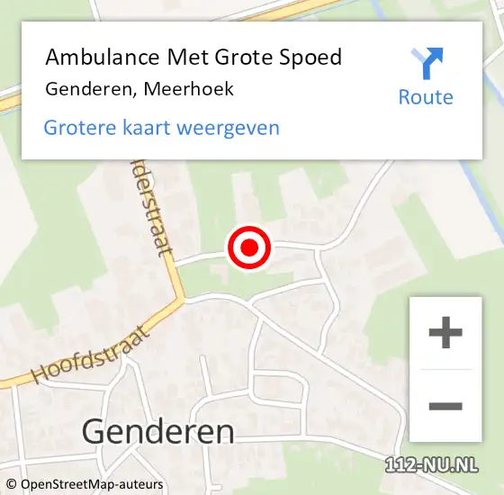 Locatie op kaart van de 112 melding: Ambulance Met Grote Spoed Naar Genderen, Meerhoek op 10 juni 2019 16:00