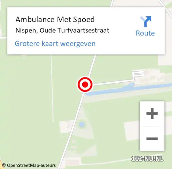 Locatie op kaart van de 112 melding: Ambulance Met Spoed Naar Nispen, Oude Turfvaartsestraat op 10 juni 2019 17:49