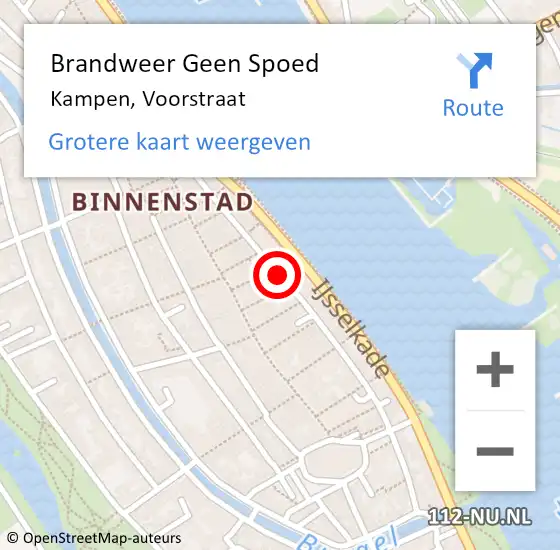 Locatie op kaart van de 112 melding: Brandweer Geen Spoed Naar Kampen, Voorstraat op 10 juni 2019 18:27