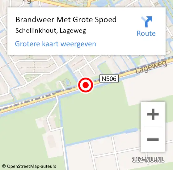 Locatie op kaart van de 112 melding: Brandweer Met Grote Spoed Naar Schellinkhout, Lageweg op 10 juni 2019 19:17