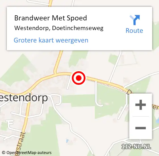 Locatie op kaart van de 112 melding: Brandweer Met Spoed Naar Westendorp, Doetinchemseweg op 10 juni 2019 20:02