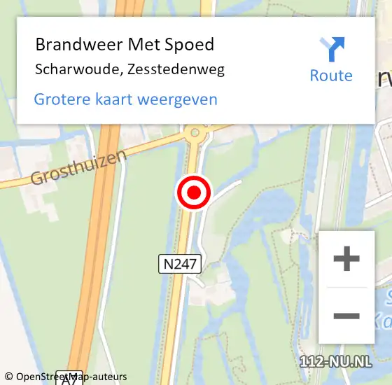 Locatie op kaart van de 112 melding: Brandweer Met Spoed Naar Scharwoude, Zesstedenweg op 10 juni 2019 20:24