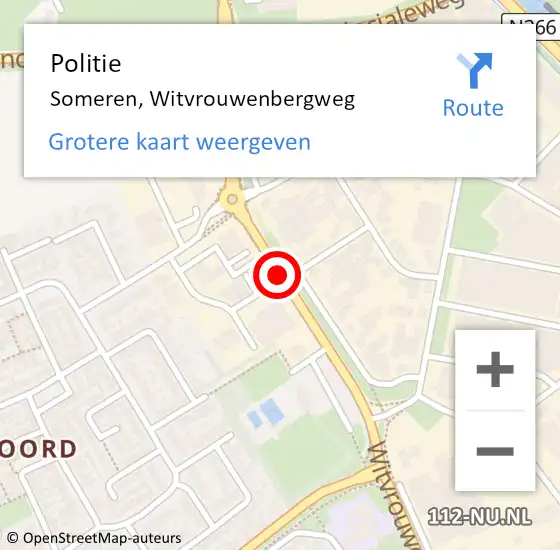 Locatie op kaart van de 112 melding: Politie Someren, Witvrouwenbergweg op 10 juni 2019 20:50